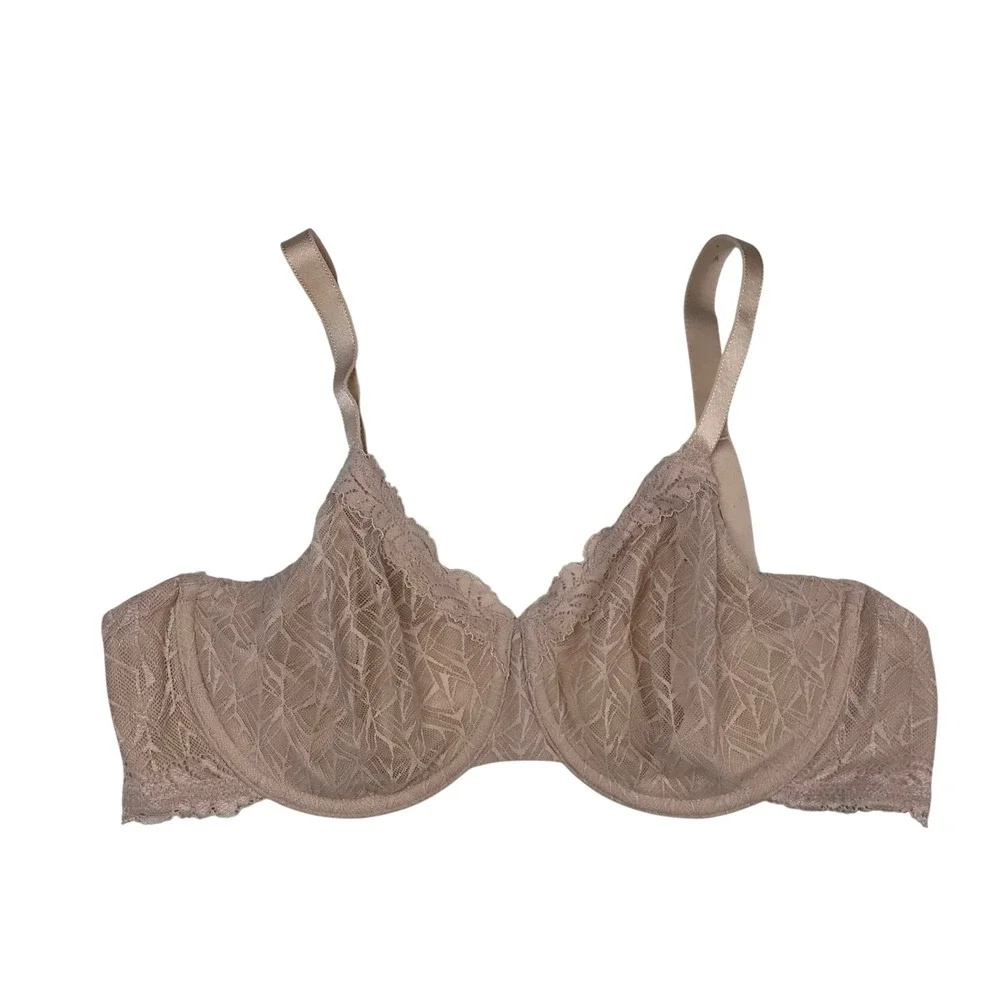 Wacoal Lace Underwire Bra Nude Beige 32DDD 855295 Full Coverage Lace Bra